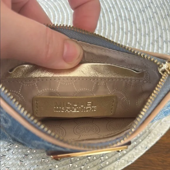 Michael Kors Blue Denim Wristlet - Picture 11 of 13